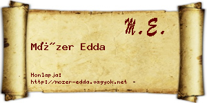 Mózer Edda névjegykártya